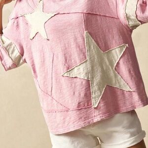 Pink Star Pattern Women's Top